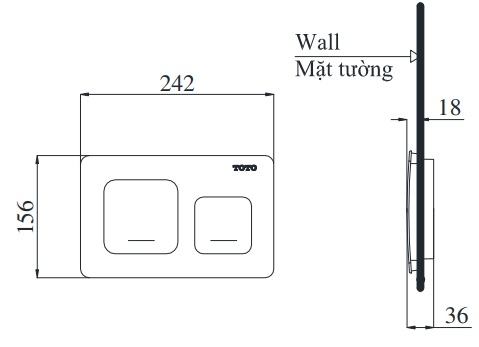 Mặt nạ xả nhấn TOTO HMB003CPR-2
