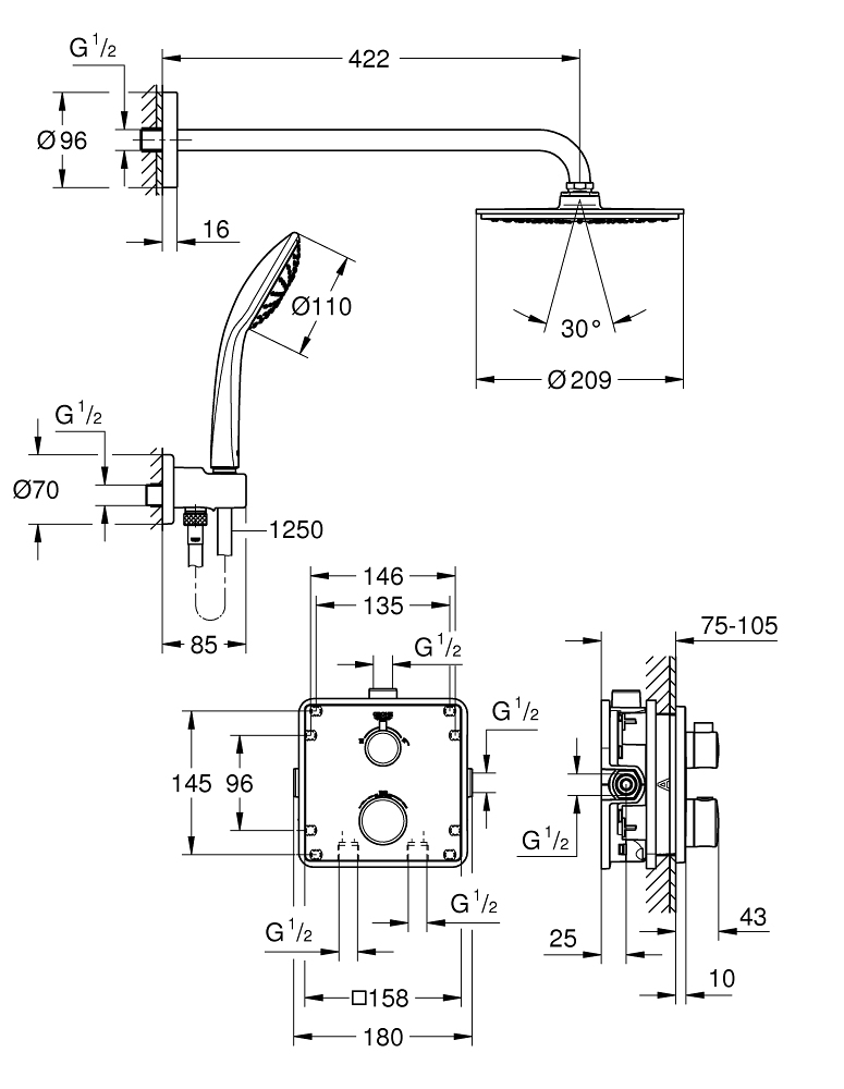 Sen Tắm Âm Tường GROHE 34734000