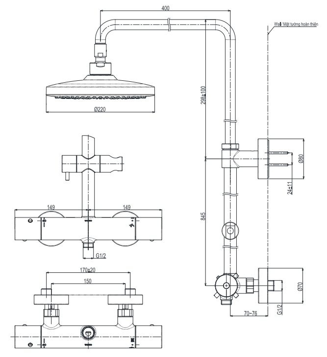 Sen cây nhiệt độ TOTO TBW01404AA