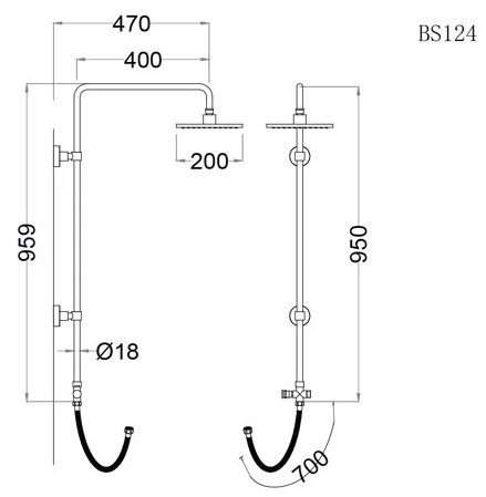Cây sen tắm đứng Caesar BS124