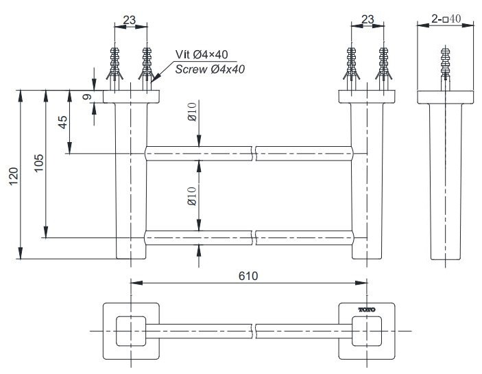 Thanh vắt khăn giàn TOTO YT408W6V