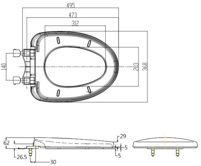 Nắp bồn cầu đóng êm TOTO TC385VS