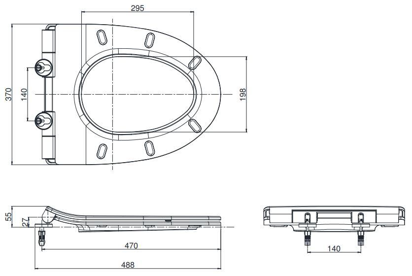 Nắp bồn cầu đóng êm TOTO TC600VS