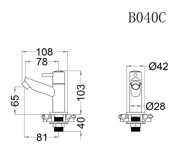 Vòi rửa lavabo nước lạnh Caesar B040C