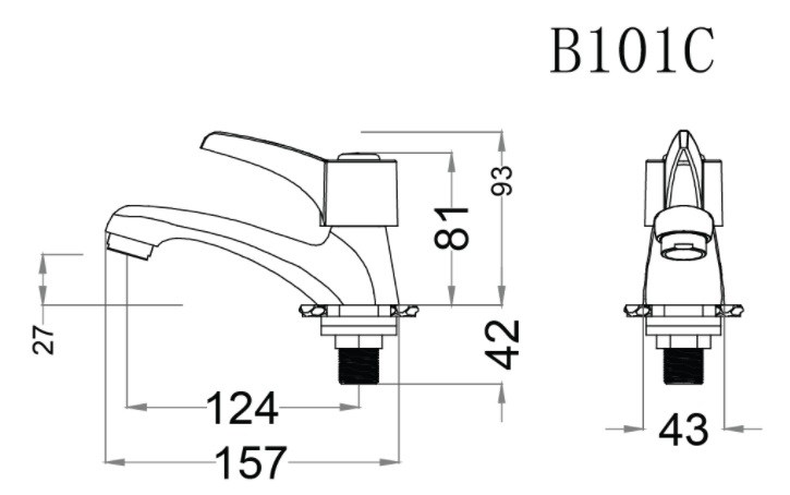 Vòi rửa lavabo nước lạnh Caesar B101C