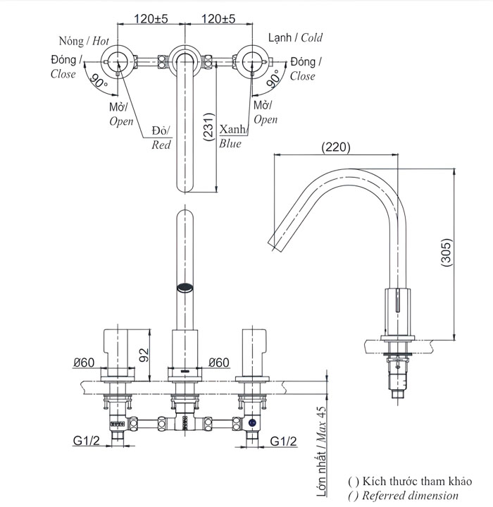 Vòi Xả Bồn TOTO TBG11201B Âm Tường