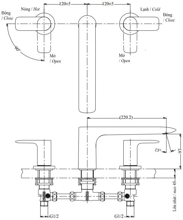 Vòi Xả Bồn Tắm TOTO TBG04201BA