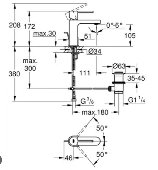 Vòi Chậu Grohe Plus S-Size 32612003 Nóng Lạnh
