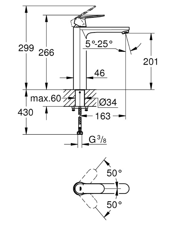 Vòi Lavabo Grohe Eurosmart Cosmo 23921000 Nóng Lạnh Size XL