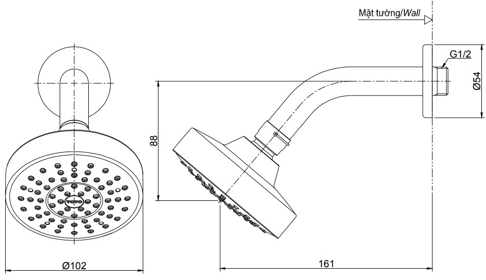 Bát sen gắn tường TOTO TBW01012B