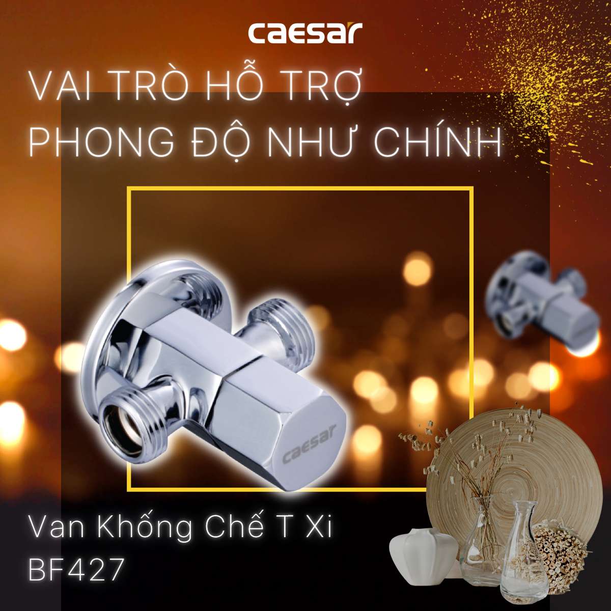 Van khống chế chữ T xi Caesar BF427 bằng Inox
