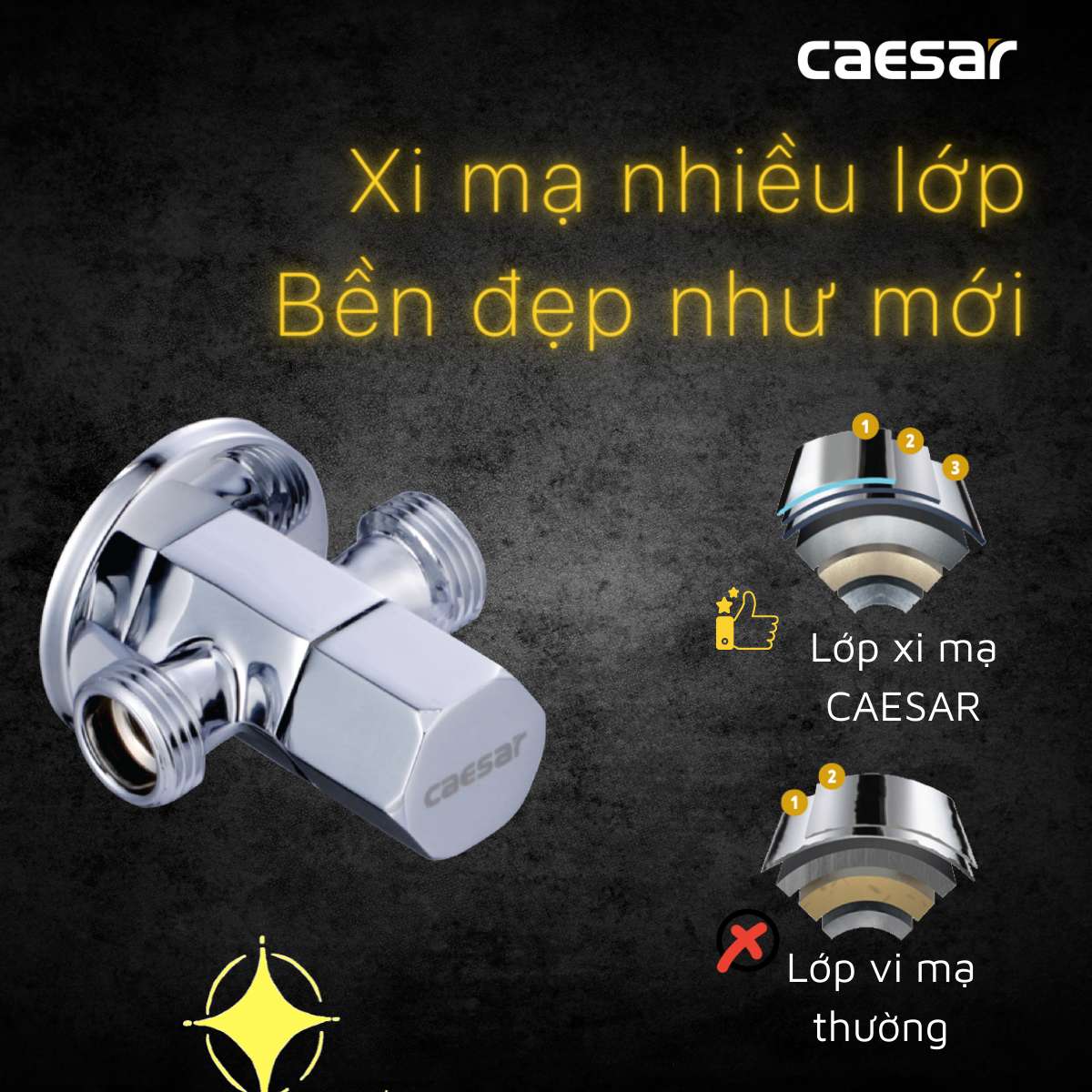 Van khống chế chữ T xi Caesar BF427 bằng Inox