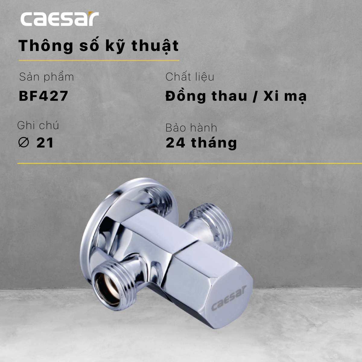 Van khống chế chữ T xi Caesar BF427 bằng Inox