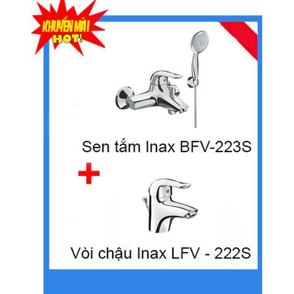 Combo vòi chậu Inax LFV -222S + Sen tắm Inax BFV-223S