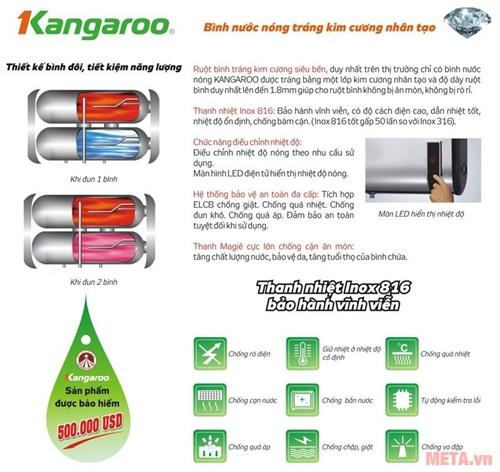 Bình nước nóng dung tích 32L Kangaroo KG60N