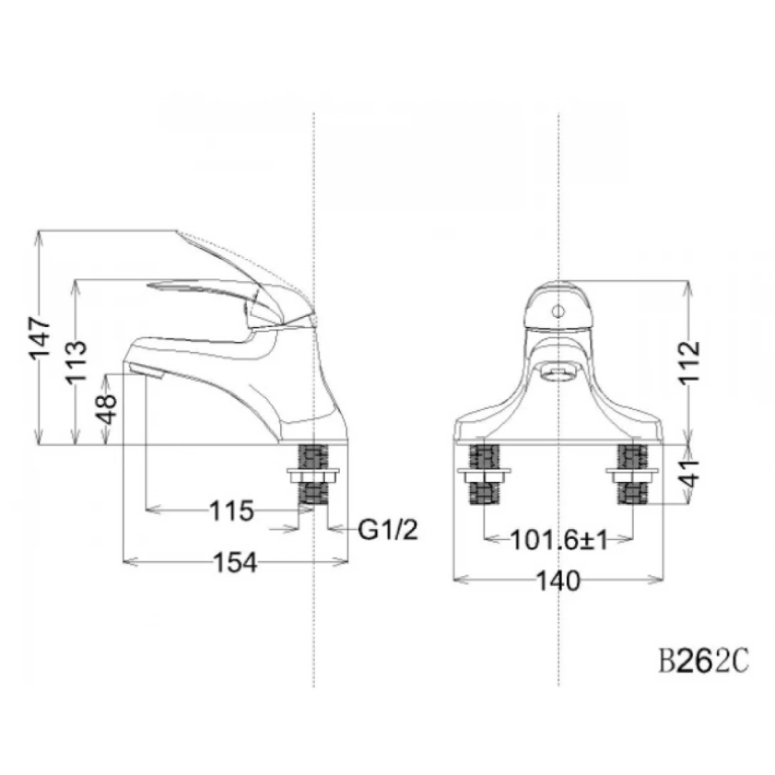 Vòi rửa lavabo nóng lạnh CAESAR B262CU