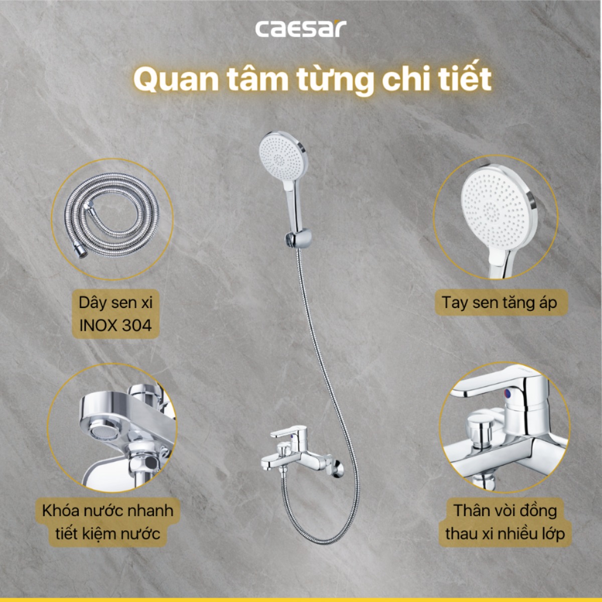 Vòi sen nóng lạnh Caesar S573C