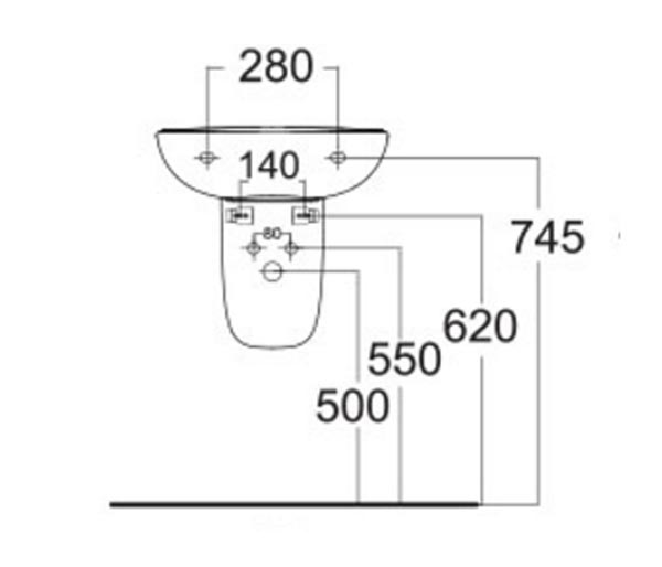 Chân lửng chậu rửa mặt Lavabo American VF-0741