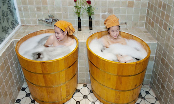 Bồn tắm gỗ Pơ Mu tròn 80 cm