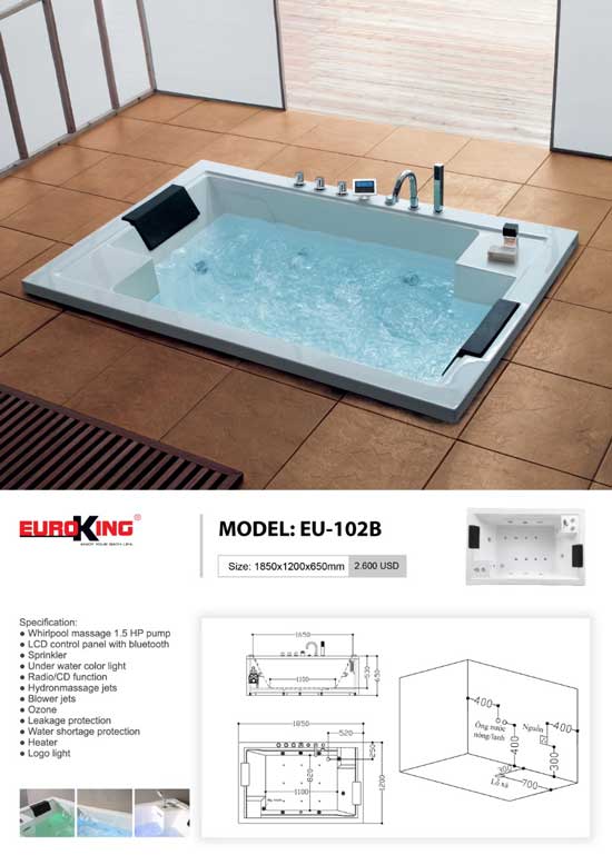Bồn tắm massage Euroking EU-102B