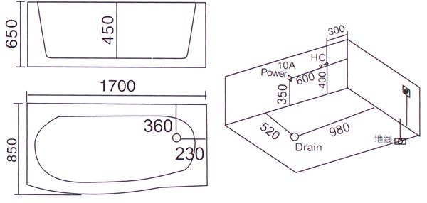 Bồn tắm massage Laiwen W-3144