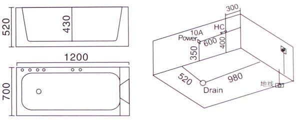 Bồn tắm massage Laiwen W-3152