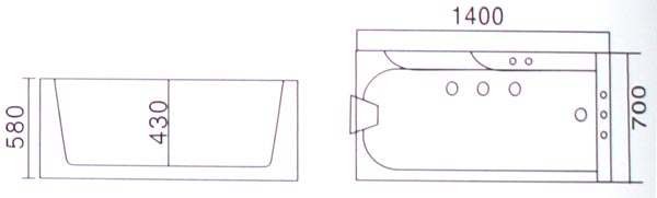 Bồn tắm massage Laiwen W-3154