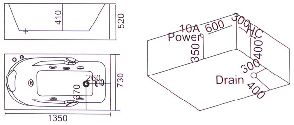 Bồn tắm massage Laiwen W-3158