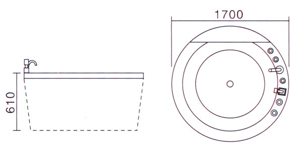 Bồn tắm xây massage Laiwen W-5002