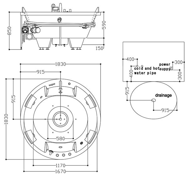 Bồn tắm xây massage Euroking EU-101