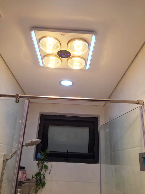 Đèn sưởi 4 bóng kết hợp quạt thông gió âm trần Braun Kohn BU06G (Công tắc)