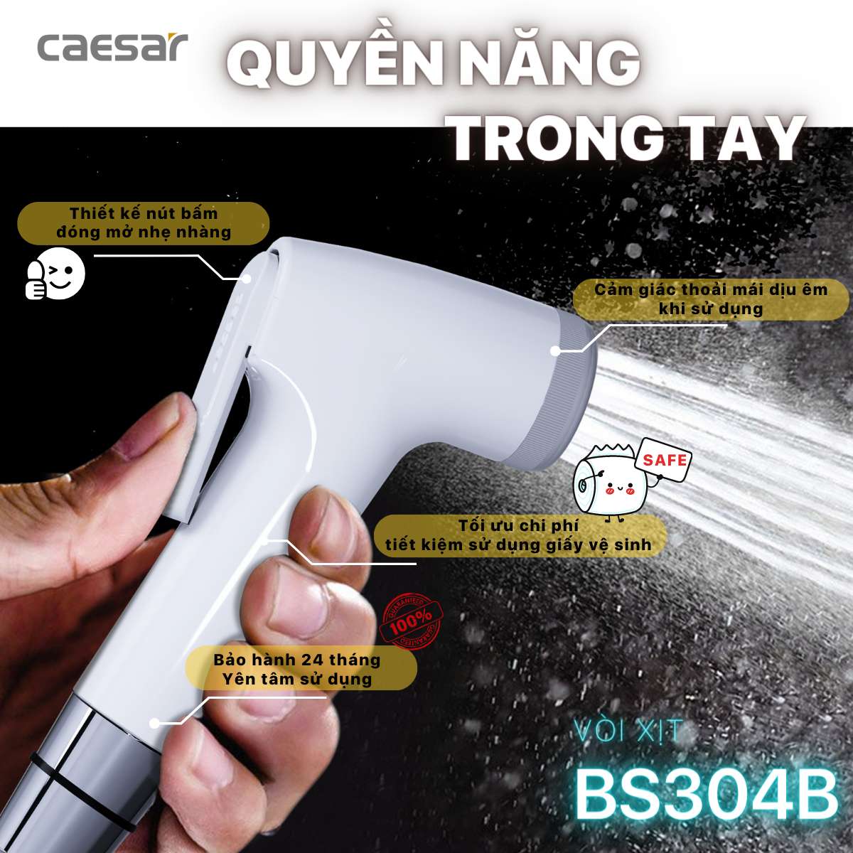 Vòi xịt toilet Caesar BS304B