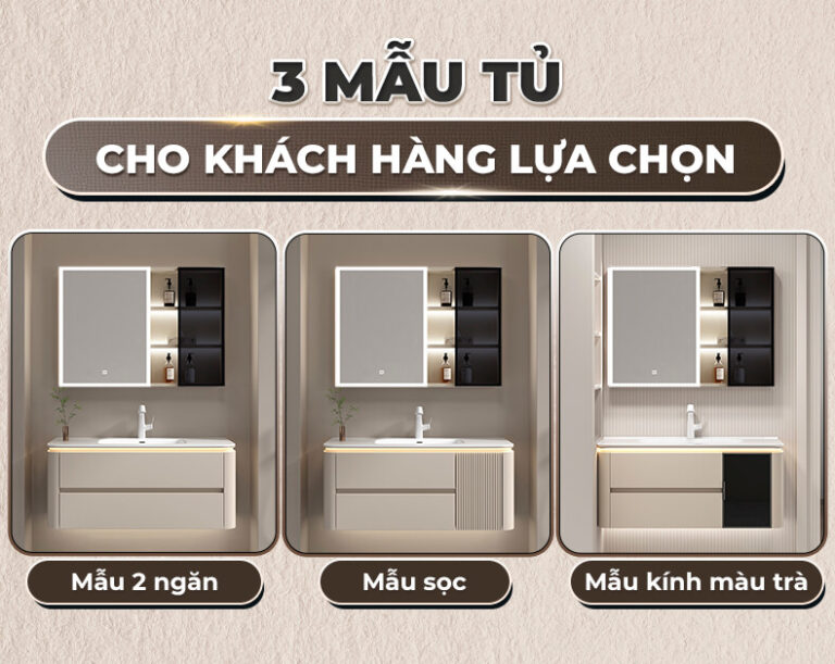 Bộ tủ gương lavabo phòng tắm cao cấp Enic BT Plus 80cm – 100cm