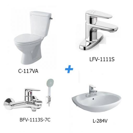 Combo thiết bị vệ sinh Inax C-117VA＋L-284V+LFV-1111S+BFV-1113S-7C