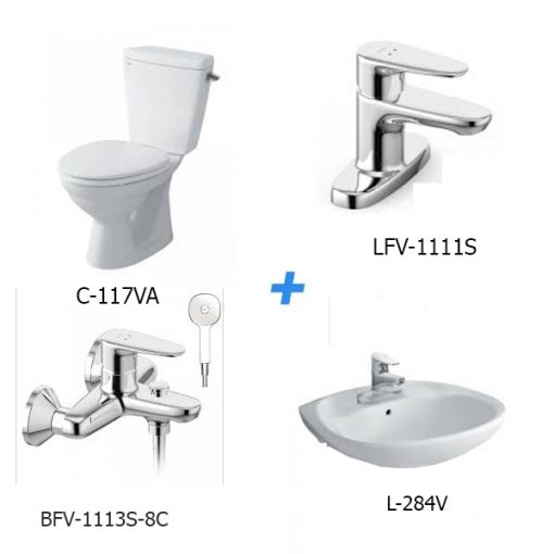 Combo thiết bị vệ sinh Inax C-117VA＋L-284V+LFV-1111S+BFV-1113S-8C
