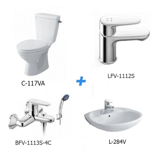 Combo thiết bị vệ sinh Inax C-117VA＋L-284V + LFV-1112S+BFV-1113S-4C