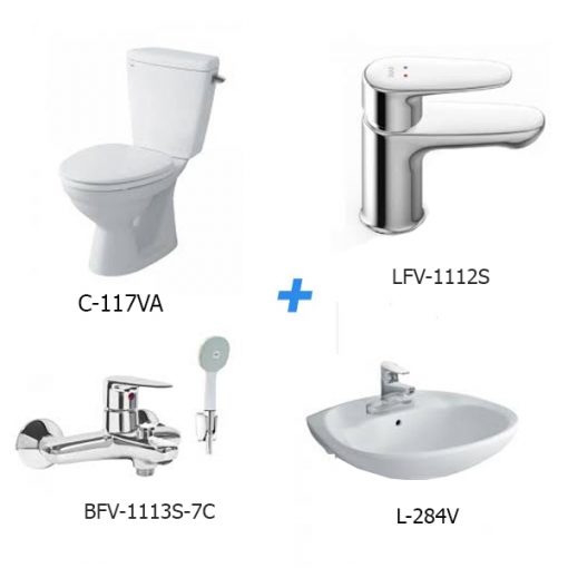 Combo thiết bị vệ sinh Inax inax C-117VA＋L-284V + LFV-1112S + BFV-1113S-7C