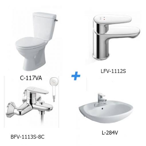 Combo thiết bị vệ sinh Inax C-117VA＋L-284V + LFV-1112S+BFV-1113S-8C