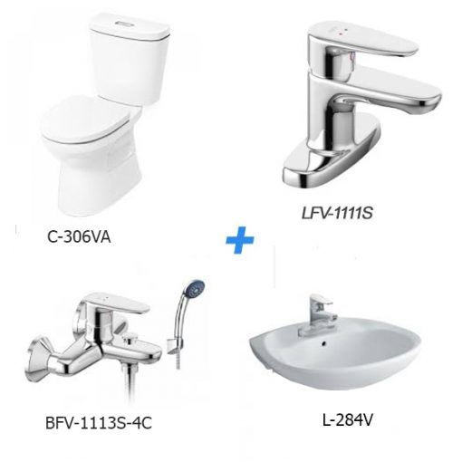 Combo thiết bị vệ sinh Inax C-306VA＋L-284V+LFV-1111S+BFV-1113S-4C