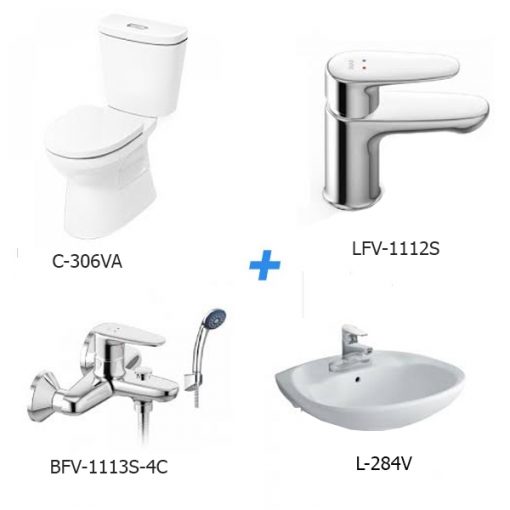 Combo thiết bị vệ sinh Inax C-306VA＋L-284V+LFV-1112S+BFV-1113S-4C