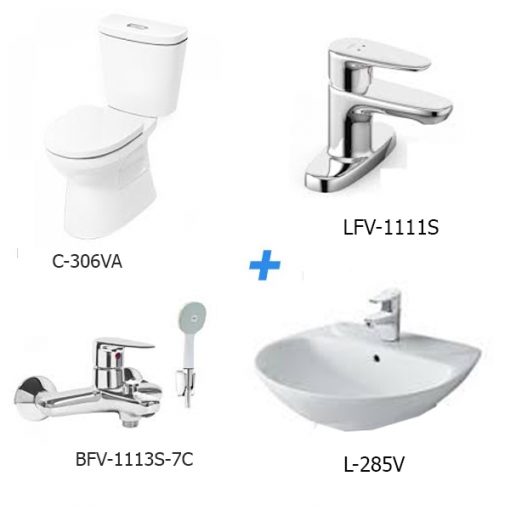Combo thiết bị vệ sinh Inax C-306VA＋L-285V+LFV-1111S+BFV-1113S-7C