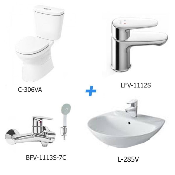 Combo thiết bị vệ sinh Inax C-306VA+L-285V+LFV-1112S+BFV-1113S-7C