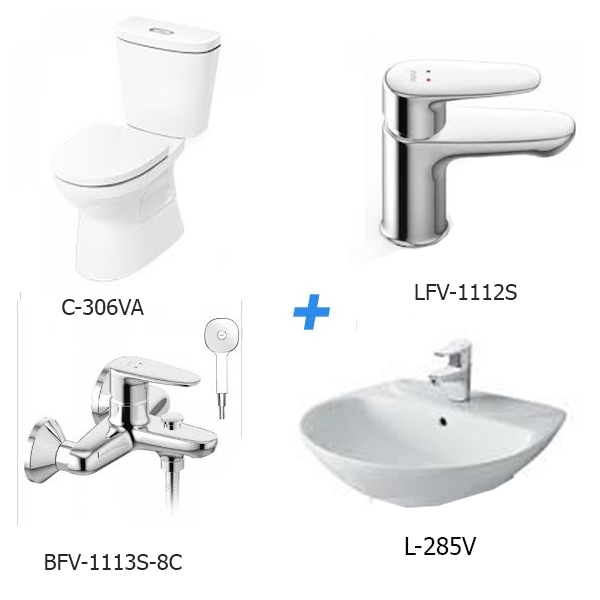 Combo thiết bị vệ sinh Inax C-306VA+L-285V+LFV-1112S+BFV-1113S-8C