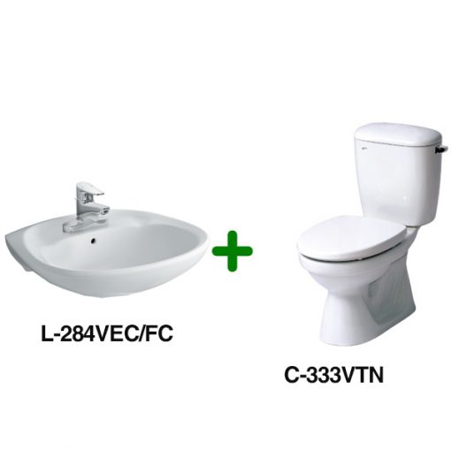 Combo bồn cầu Inax C-333VTN + L-284VEC/FC