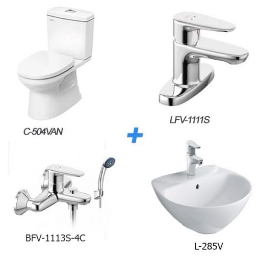 Combo thiết bị vệ sinh Inax C-504VAN＋L-285V+LFV-1111S+BFV-1113S-4C