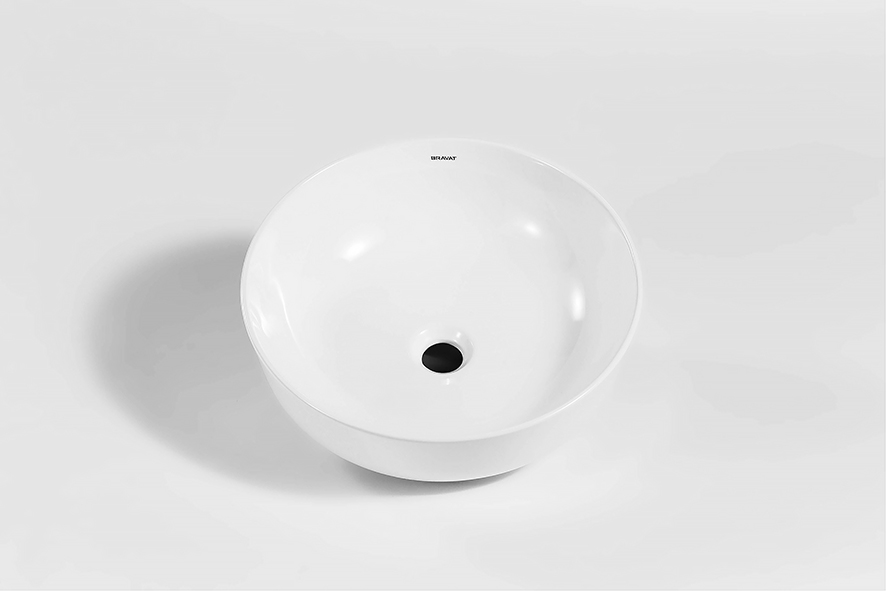Chậu rửa lavabo Bravat C22262W tròn đặt bàn