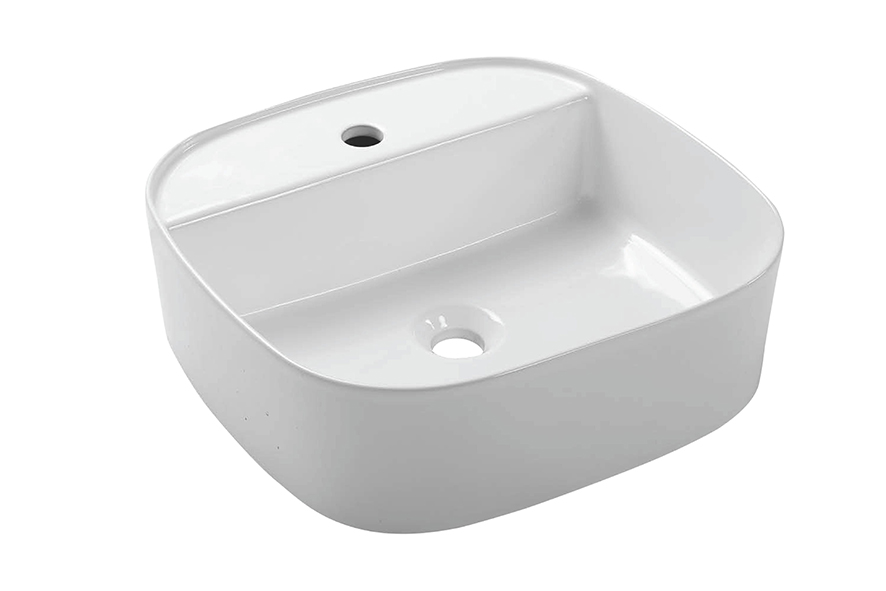 Chậu rửa lavabo Bravat C22286W-1-ENG vuông đặt bàn