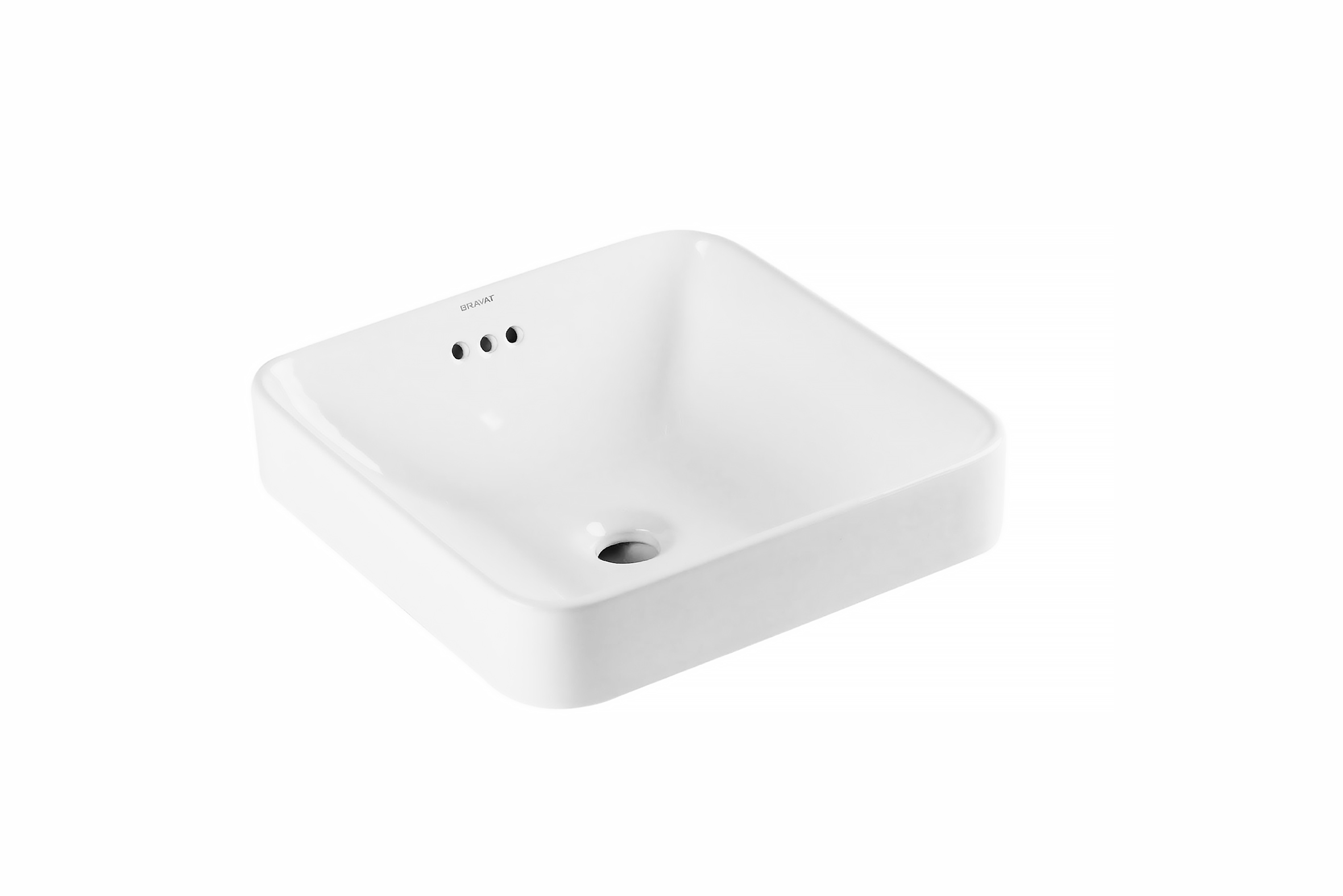 Chậu rửa lavabo Bravat C22327W-ENG vuông đặt bàn