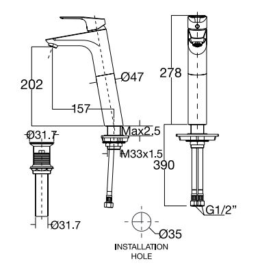 Vòi Lavabo nóng lạnh American Standard Cygnet WF-0303