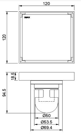 Ga thoát sàn Inax FDV-12F (120×120mm)